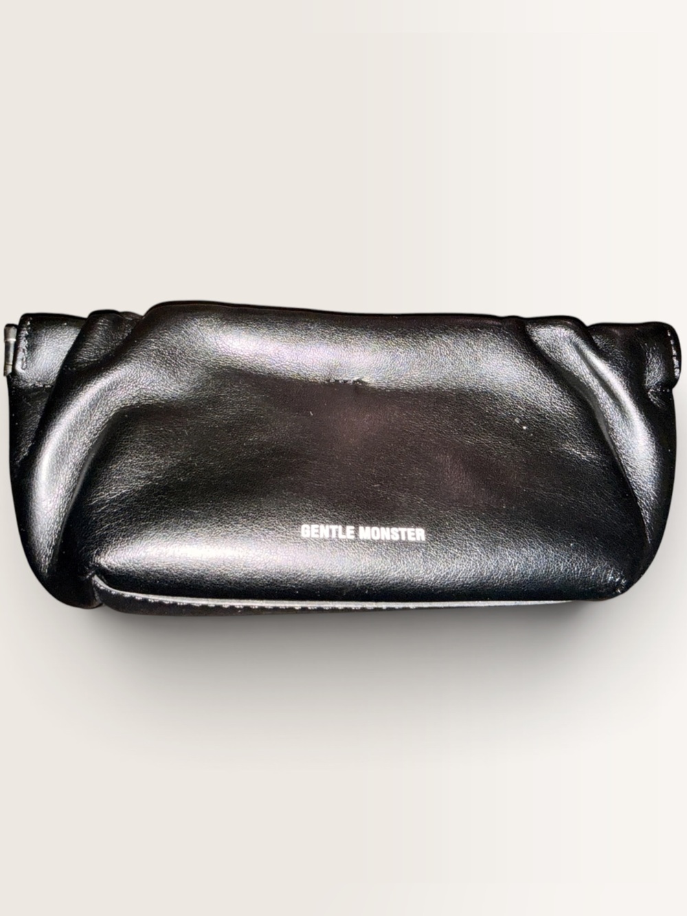 GENTLE MONSTER Black Leather Folded Glasses Pouch